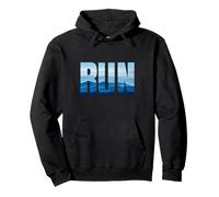 Run Graphic Art for Runners, Vintage, Marathon Trail Retro Felpa con Cappuccio