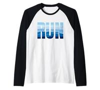 Run Graphic Art for Runners, Vintage, Marathon Trail Retro Maglia con Maniche Raglan