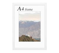 RUN HELIX Cornice Portafoto A4 - 21 x 29,7 cm, in legno massello, supporto da parete in legno, ideale per conservare ricordi preziosi (bianco)