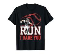 Run I Dare You Baseball Catcher Lancio Design Maglietta