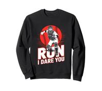 Run I Dare You Baseball Go Ahead & Run I Dare You To Run On Felpa