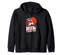 Run I Dare You Baseball Go Ahead & Run I Dare You To Run On Felpa con Cappuccio