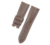 Run Ken Cinturino for orologio in vera pelle di coccodrillo e bambù da 24 mm 26 mm, compatibile con cinturino PAM441, bracciale con fibbia a farfalla(Light Brown Flat,24mm With Logo,Black Buckle)