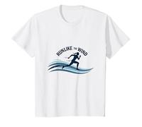 Run Like The Wind Cross Country Runner Motivazionale Maglietta, Bambini, Bianco, 4 Anni