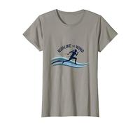 Run Like The Wind Cross Country Runner Motivazionale Maglietta, Donna, Ardesia, 3XL