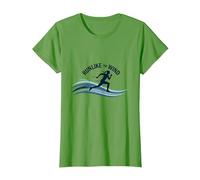 Run Like The Wind Cross Country Runner Motivazionale Maglietta, Donna, Erba, L