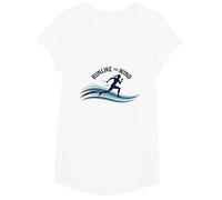 Run Like The Wind Cross Country Runner Motivazionale Maglietta, Ragazze, Bianco, S
