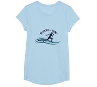 Run Like The Wind Cross Country Runner Motivazionale Maglietta, Ragazze, Celeste, L