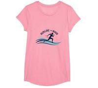 Run Like The Wind Cross Country Runner Motivazionale Maglietta, Ragazze, Rosa, S