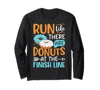 Run Like There Are Donuts at Finish Line - Marathoner Donuts Maglia a Manica