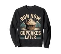 Run Now Cupcakes Later Motivazione del maratoneta - Felpa