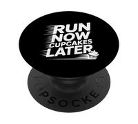 Run Now Cupcakes Later Motivazione del maratoneta |- PopSockets PopGrip Adesivo