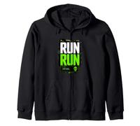 Run Run Marathon Sport Illustration Graphic Felpa con Cappuccio