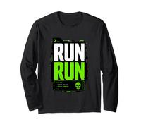 Run Run Marathon Sport Illustration Graphic Maglia a Manica