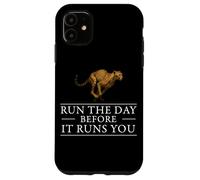 Run The Day Cheetah Affermazione motivazionale Hustle Mindset Custodia per iPhone 11