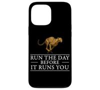 Run The Day Cheetah Affermazione motivazionale Hustle Mindset Custodia per iPhone 13 Pro Max