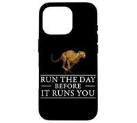Run The Day Cheetah Affermazione motivazionale Hustle Mindset Custodia per iPhone 16 Pro
