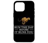 Run The Day Cheetah Affermazione motivazionale Hustle Mindset Custodia per iPhone 16 Pro Max