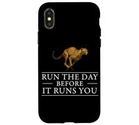 Run The Day Cheetah Affermazione motivazionale Hustle Mindset Custodia per iPhone X/XS