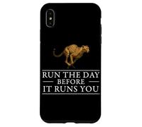 Run The Day Cheetah Affermazione motivazionale Hustle Mindset Custodia per iPhone XS Max