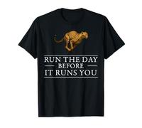 Run The Day Cheetah Affermazione Motivazionale Hustle Mindset Maglietta