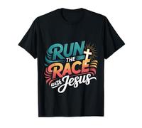 Run The Race with Jesus Christian Runner Faith - Maglietta
