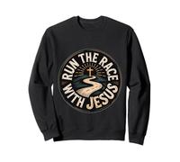 Run The Race with Jesus Fede Cristiana del Corridore |- Felpa