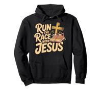 Run The Race with Jesus Fede Cristiana del Corridore - Felpa con Cappuccio