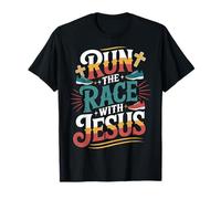 Run The Race with Jesus Fede Cristiana del Corridore - Maglietta