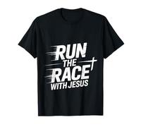Run The Race with Jesus Fede Cristiana del Corridore |- Maglietta