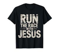 Run The Race with Jesus Fede Cristiana del Corridore - Maglietta