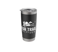 Run Trails Be Happy Trail Running Design Bicchiere termico in acciaio inox doppia parete