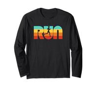 Run Vintage 70s Color Female Retro Runner Graphic Maglia a Manica