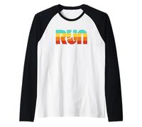 Run Vintage 70s Color Female Retro Runner Graphic Maglia con Maniche Raglan