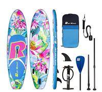 Run Wave Tavola gonfiabile per stand up paddle, 25 x 80 x 15,2 cm (15,2 cm di spessore) antiscivolo, con accessori per SUP di alta qualità, ampia posizione, pinne inferiori per il controllo del surf,