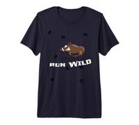Run Wild Cinghiale Selvatico in Esecuzione Divertente Maglietta Premium