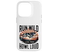 Run Wild Live Gratis Ululare Forte Lupo Custodia per iPhone 14 Pro