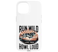 Run Wild Live Gratis Ululare Forte Lupo Custodia per iPhone 15