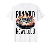 Run Wild Live Gratis Ululare Forte Lupo Maglietta