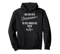 Run with Perseverance Christian Running Jogging Tee Donna Felpa con Cappuccio