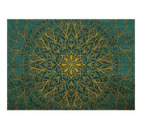 Runa Art Carta da parati fotografica Mandala orientale 352 x 250 cm Vello Sfondo Murale XXL Moderne Decorazione Soggiorno Camera De Letto Sala Ufficio verde giallo 9093011b