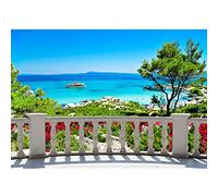 Runa Art Carta da parati fotografica Mar dei Caraibi 352 x 250 cm Vello Sfondo Murale XXL Moderne Decorazione Soggiorno Camera De Letto Sala Ufficio blu verde 9029011c
