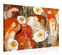Runa Art Collage Gustav Klimt Quadri Soggiorno Grande Rosso Vecchi Maestri 120 x 80 cm 3 Pezzi Decorazione Murale 018531a
