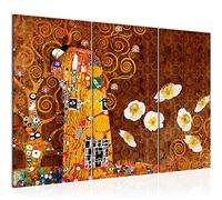 Runa Art Gustav Klimt Il Bacio Quadri Soggiorno Grande Oro Collage 120 x 80 cm 3 Pezzi Decorazione Murale 021531a