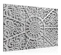 Runa Art Mandala Astratto Quadri Soggiorno Grande Marrone Orientale 120 x 80 cm 3 Pezzi Decorazione Murale 506131a
