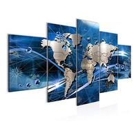 Runa Art Mappa Del Mondo Murali Tela Non Tessuta 5 Pezzi Astratto Moderno Blu Camera Da Letto Corridoio 106853a