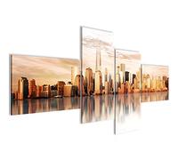 Runa Art Murale Soggiorno New York City Brown Beige 4 Pezzi - Made in Germany - 029545a