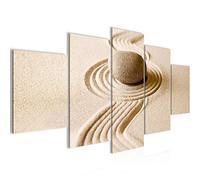 Runa Art Murali Da Parete Feng Shui Pietre 5 Pezzi Quadro Tela Non Tessuta Decorazione Soggiorno Zen Terme Beige 501452a