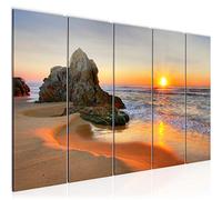 Runa Art Murali XXL Alba Spiaggia 200 x 80 cm Arancia 5 Pezzi - Made in Germany - 609555a