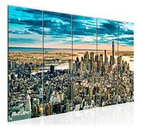 Runa Art Murali XXL New York City 200 x 80 cm Turchese 5 Pezzi - Made in Germany - 610055a